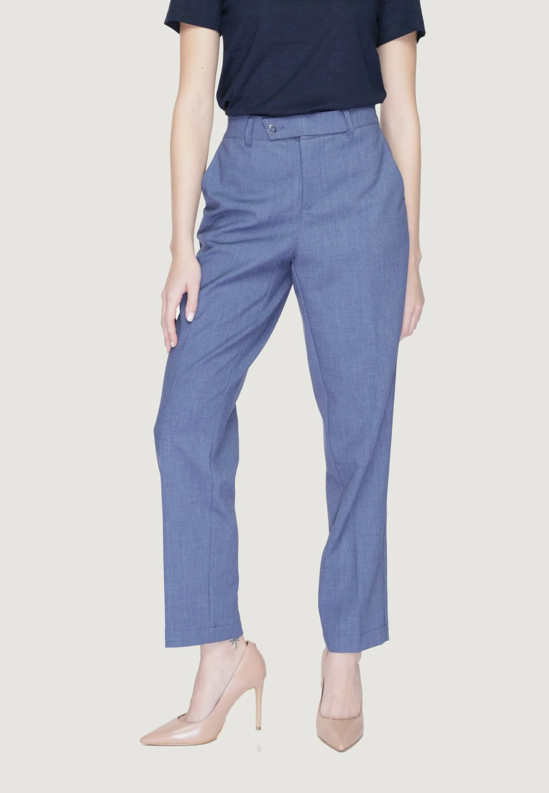 Pantaloni a sigaretta Street One Set_Chino belt flap Blu