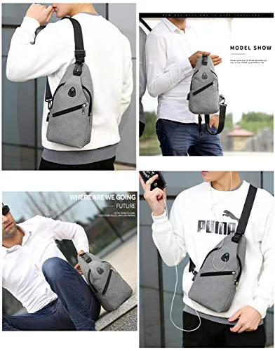 Petto Borsa Crossbody Zaino Spalla Monospalla Impermeabile Marsupio Zainetto Piccolo Sling Bag Borsello a Tracolla con porta di 