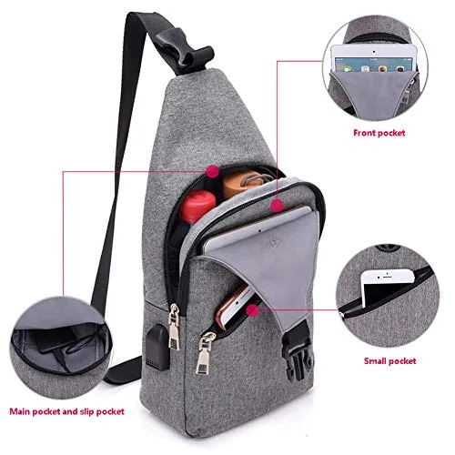 Petto Borsa Crossbody Zaino Spalla Monospalla Impermeabile Marsupio Zainetto Piccolo Sling Bag Borsello a Tracolla con porta di 