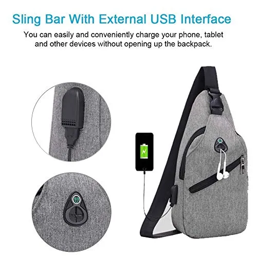 Petto Borsa Crossbody Zaino Spalla Monospalla Impermeabile Marsupio Zainetto Piccolo Sling Bag Borsello a Tracolla con porta di 