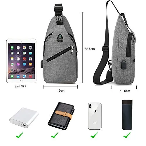 Petto Borsa Crossbody Zaino Spalla Monospalla Impermeabile Marsupio Zainetto Piccolo Sling Bag Borsello a Tracolla con porta di 