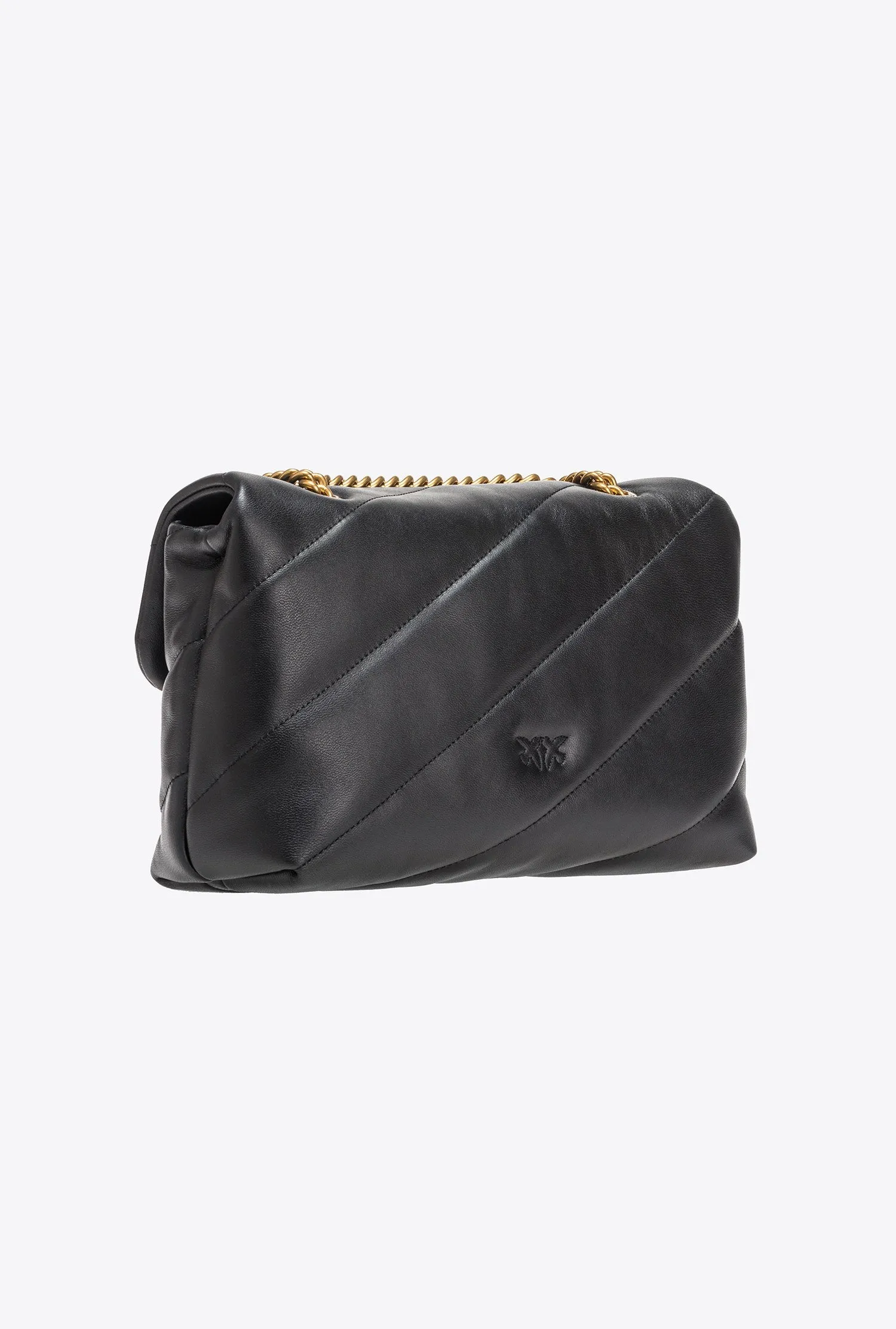 PINKO - CLASSIC LOVE BAG PUFF MAXI QUILT NERO GOLD