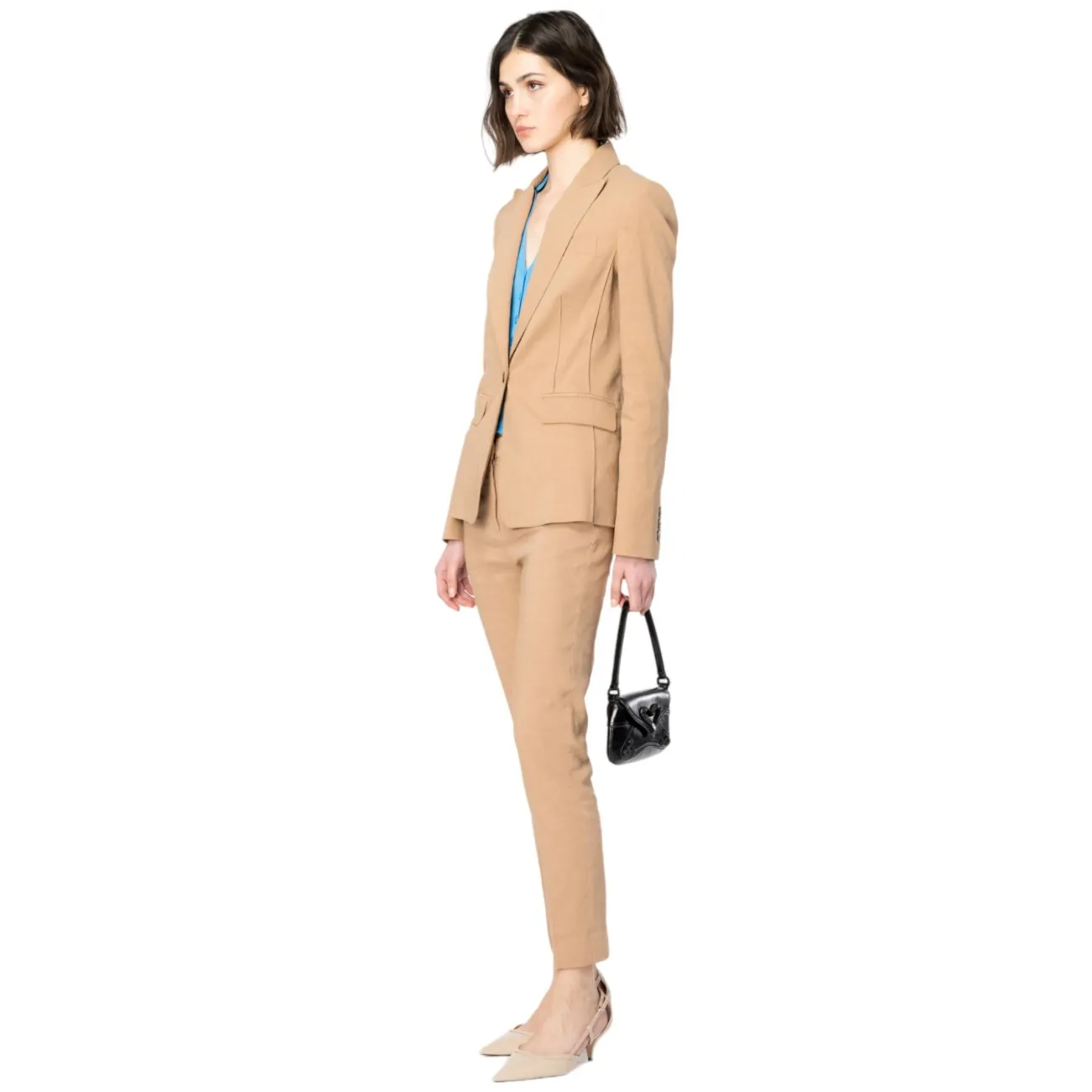 Pinko pantaloni a sigaretta lino beige