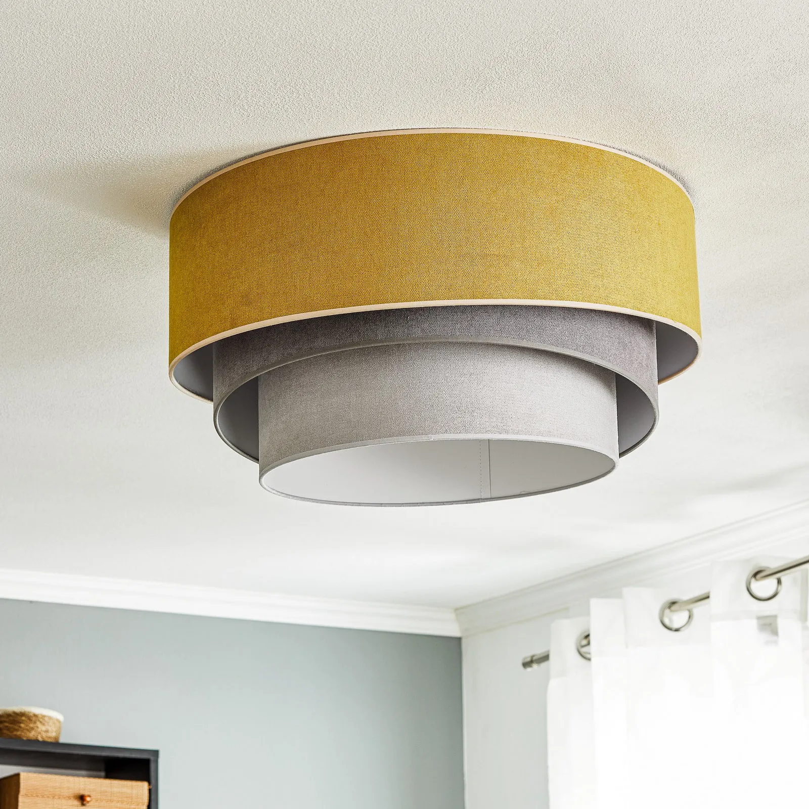 Plafoniera Pastel Trio Ø 60 cm senape/grigio/ grigio chiaro