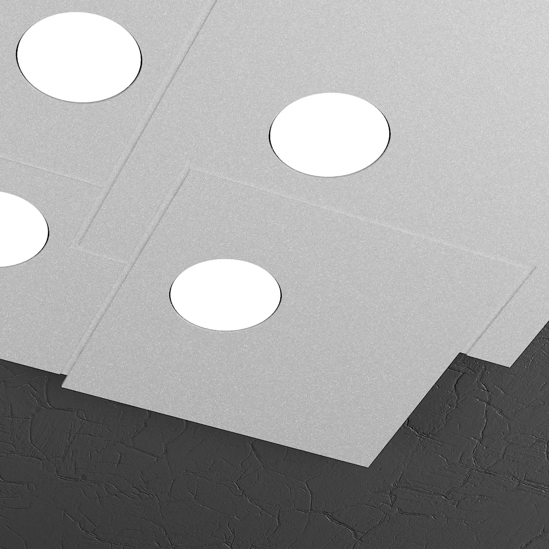 Plafoniera TOP LIGHT – PLATE Metallo Grigio 4 Luci