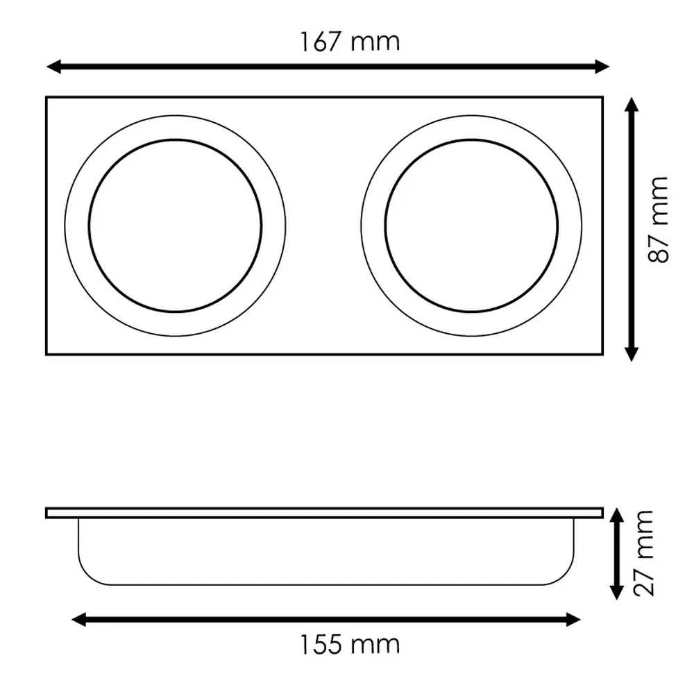 Portafaretto fisso per faretto Cobfix 10W da incasso 167x87mm Bianco Rettangolare 2 posti M LEDME