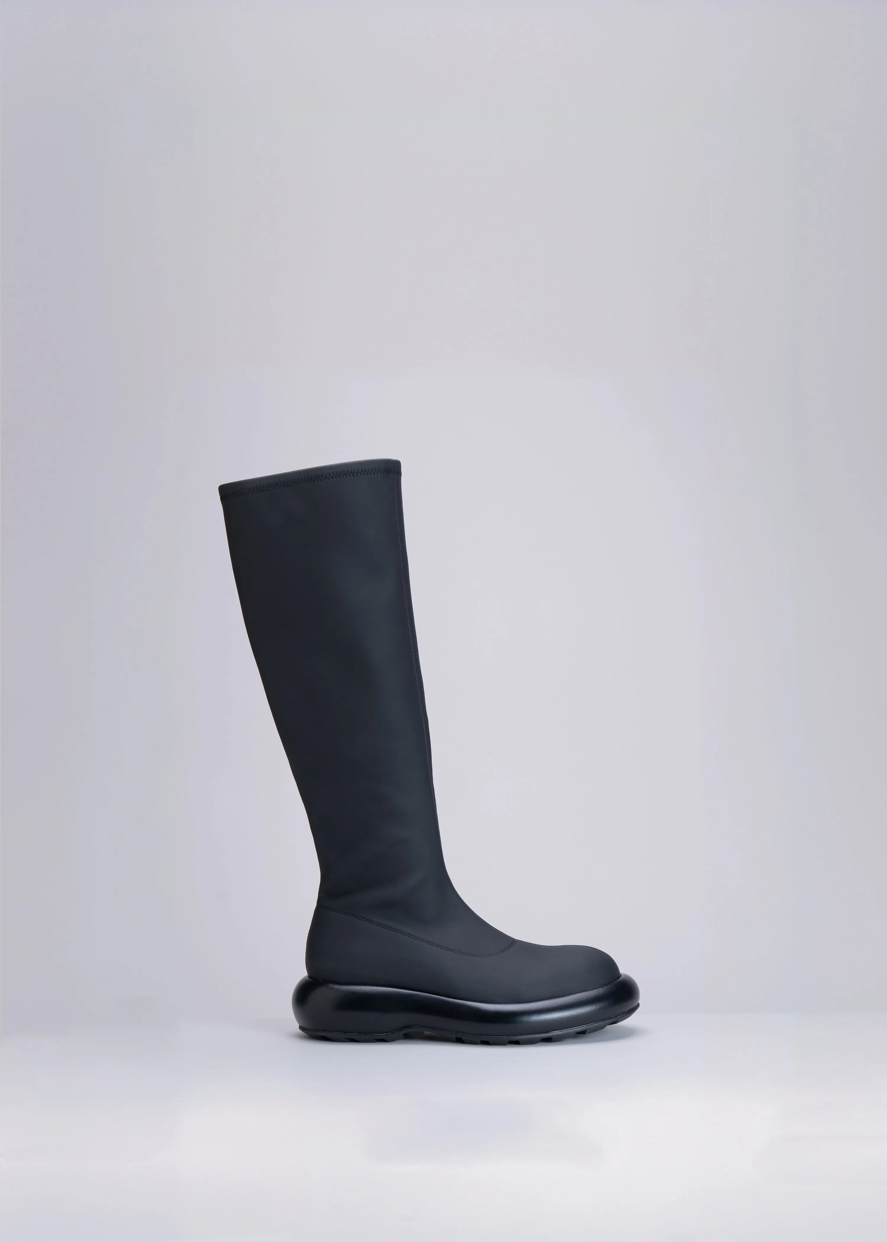 POSY - STIVALE NERO IN NEOPRENE GOMMATO STRETCH