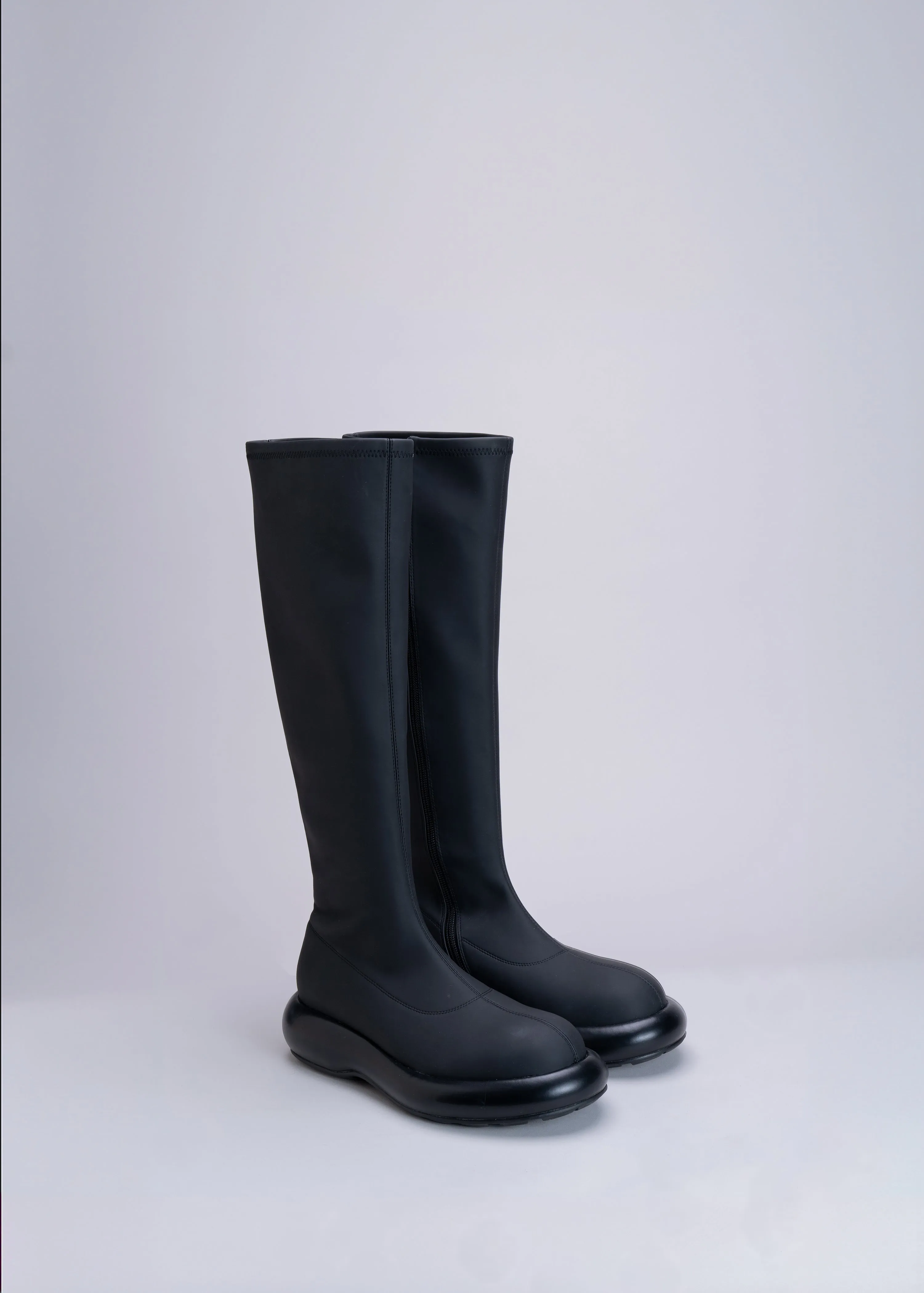 POSY - STIVALE NERO IN NEOPRENE GOMMATO STRETCH