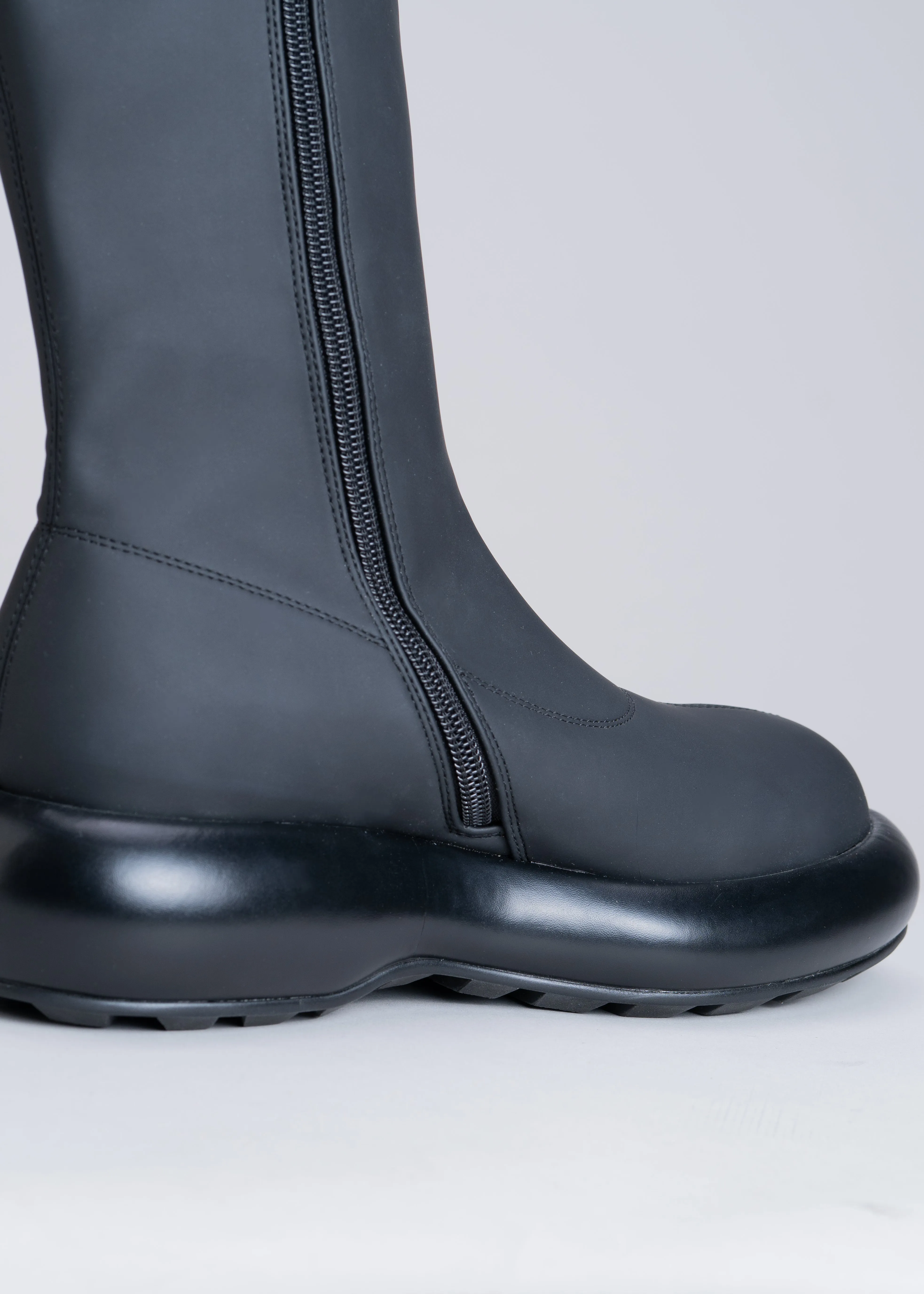 POSY - STIVALE NERO IN NEOPRENE GOMMATO STRETCH