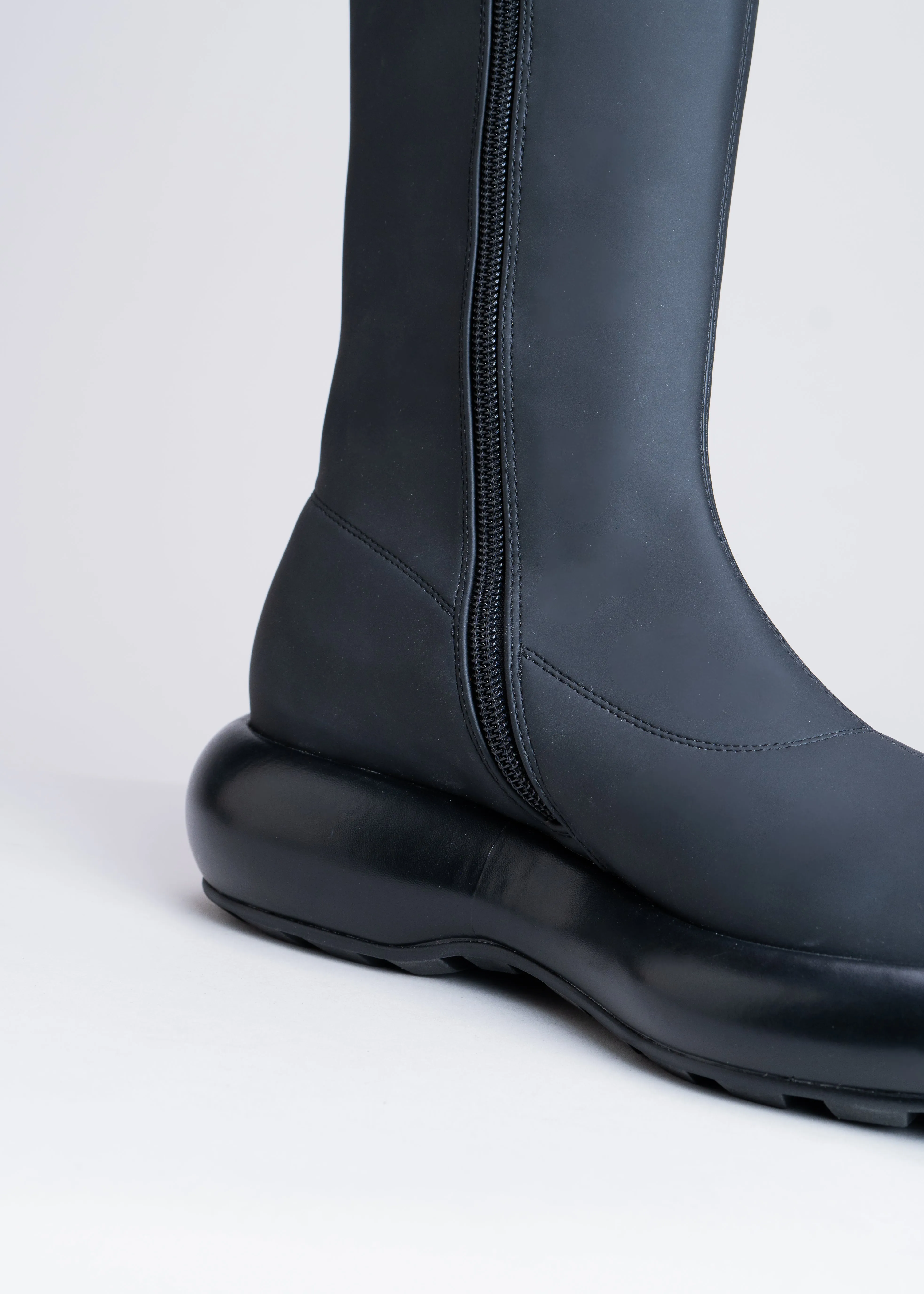 POSY - STIVALE NERO IN NEOPRENE GOMMATO STRETCH
