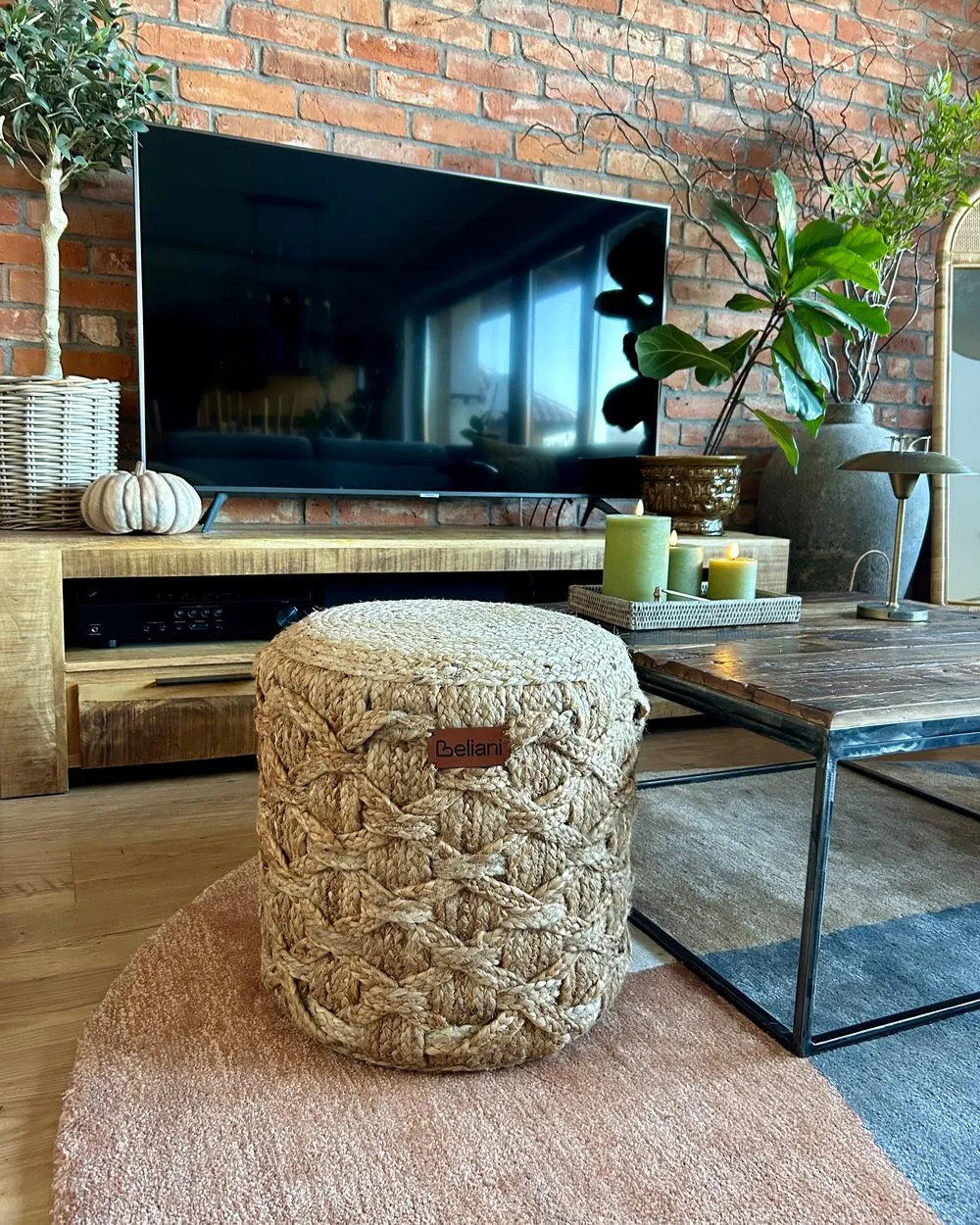 Pouf juta beige TURKAN