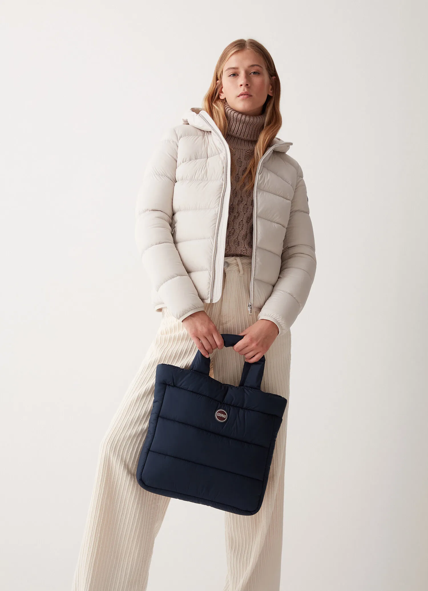 Quilted and padded shopper bag