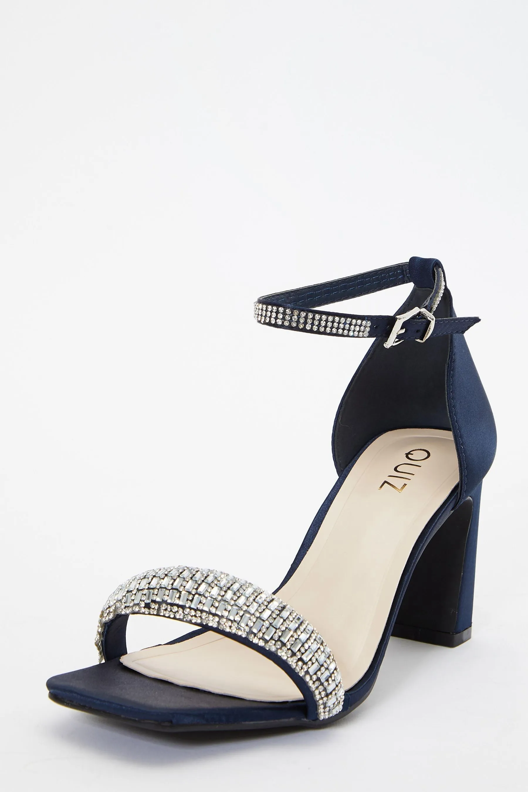 Quiz Satin - Sandali con tacco e cinturino con strass