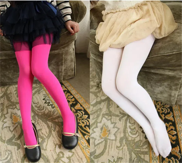 Ragazze Balletto Danza Collant Bambini Una Sezione Sottile Moda Collant di Velluto Bambino Solido Nero Bianco Calze Per 0-15Y Ba