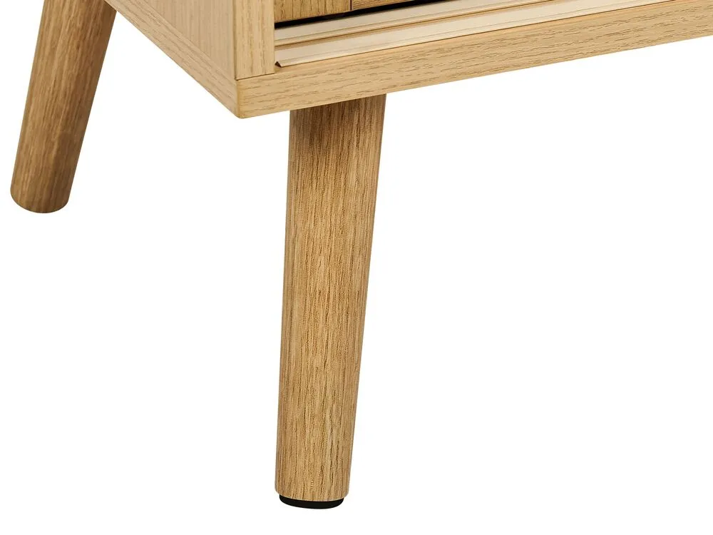Rattan 2 Door Sideboard Light Wood HODGEN