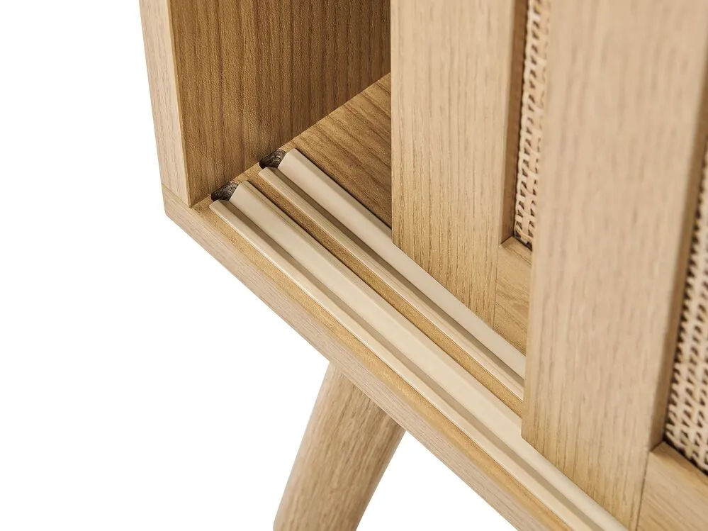Rattan 2 Door Sideboard Light Wood HODGEN