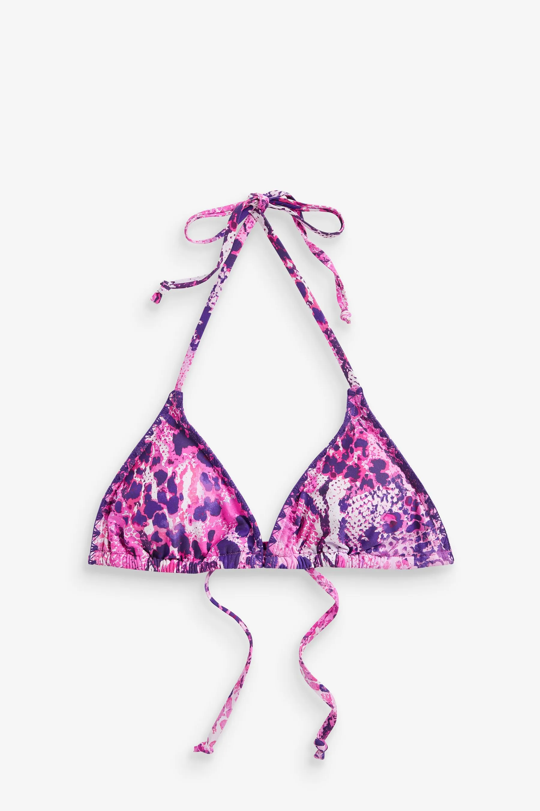 Rosa effetto serpente  - Myleene Klass - Top bikini a triangolo con impunture