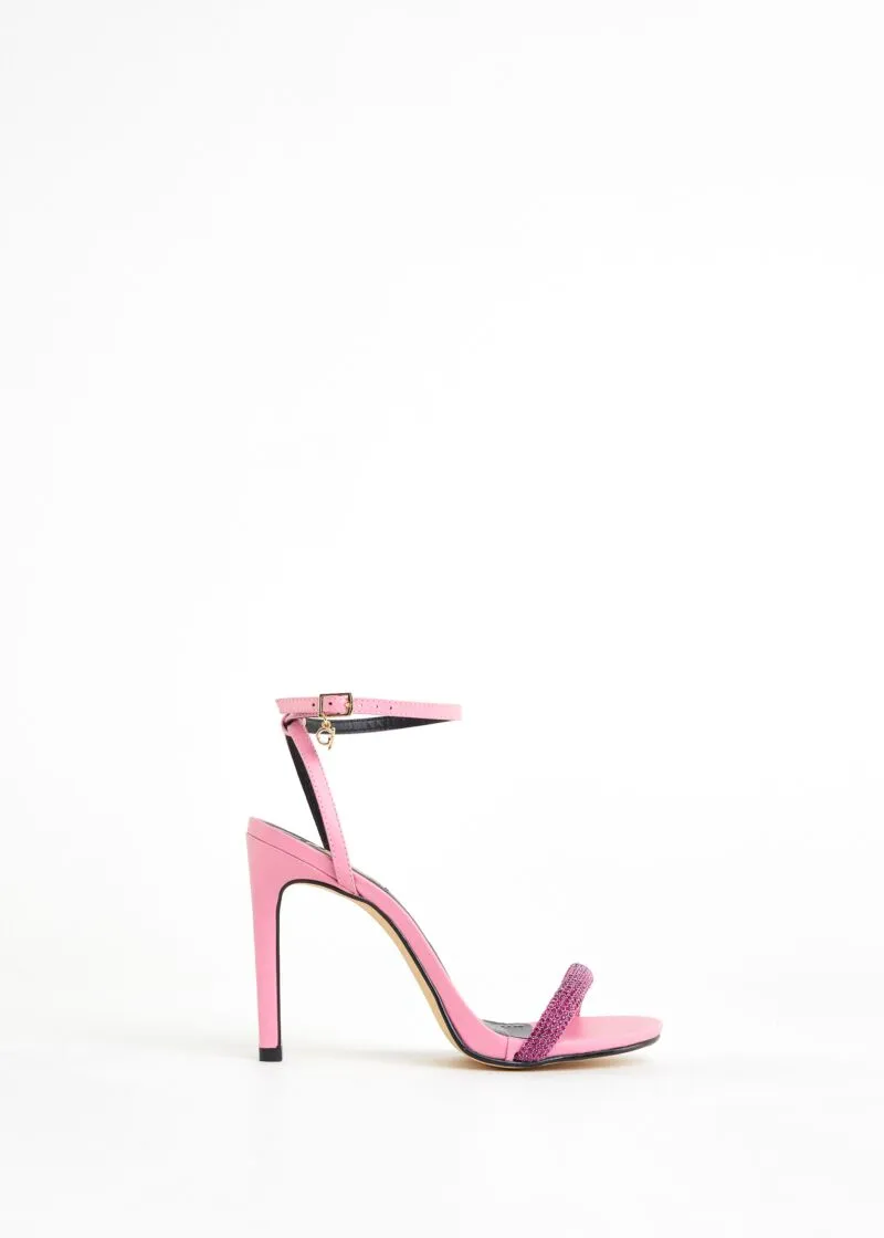 Sandali in pelle con strass