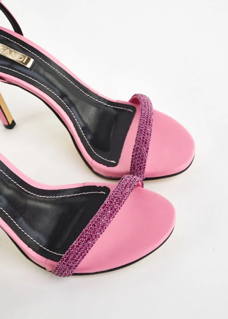 Sandali in pelle con strass