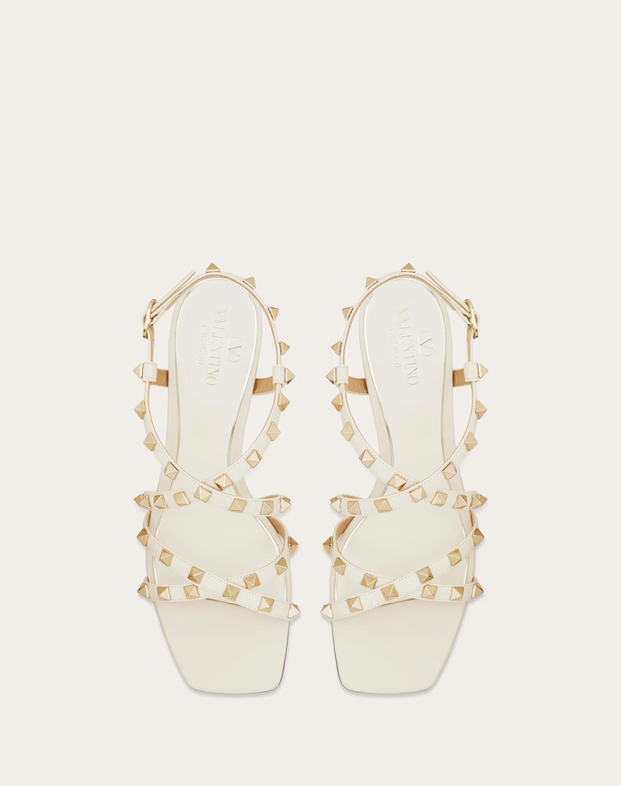 SANDALO ROCKSTUD IN VITELLO CON CINTURINI 60MM