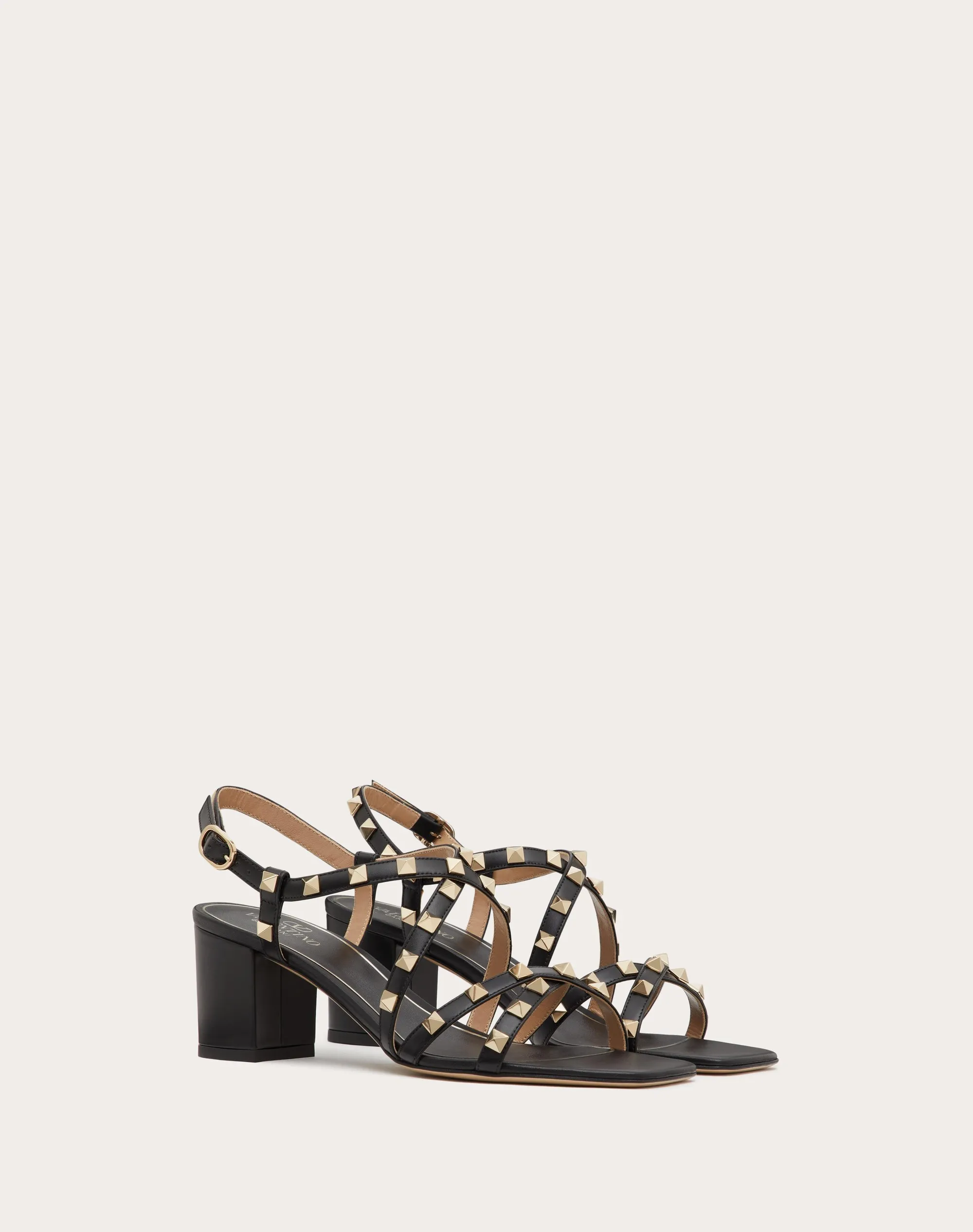 SANDALO ROCKSTUD IN VITELLO CON CINTURINI 60MM