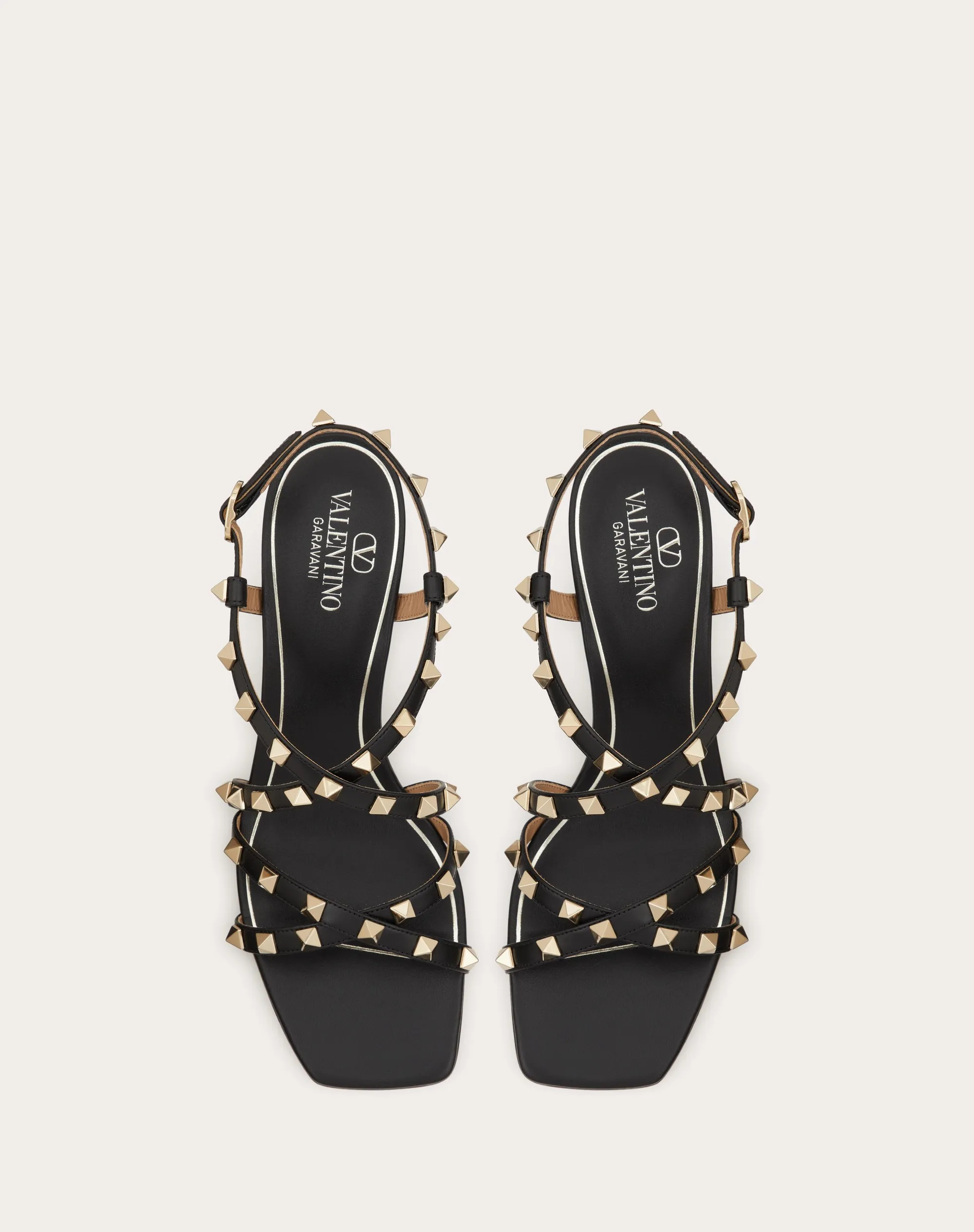 SANDALO ROCKSTUD IN VITELLO CON CINTURINI 60MM