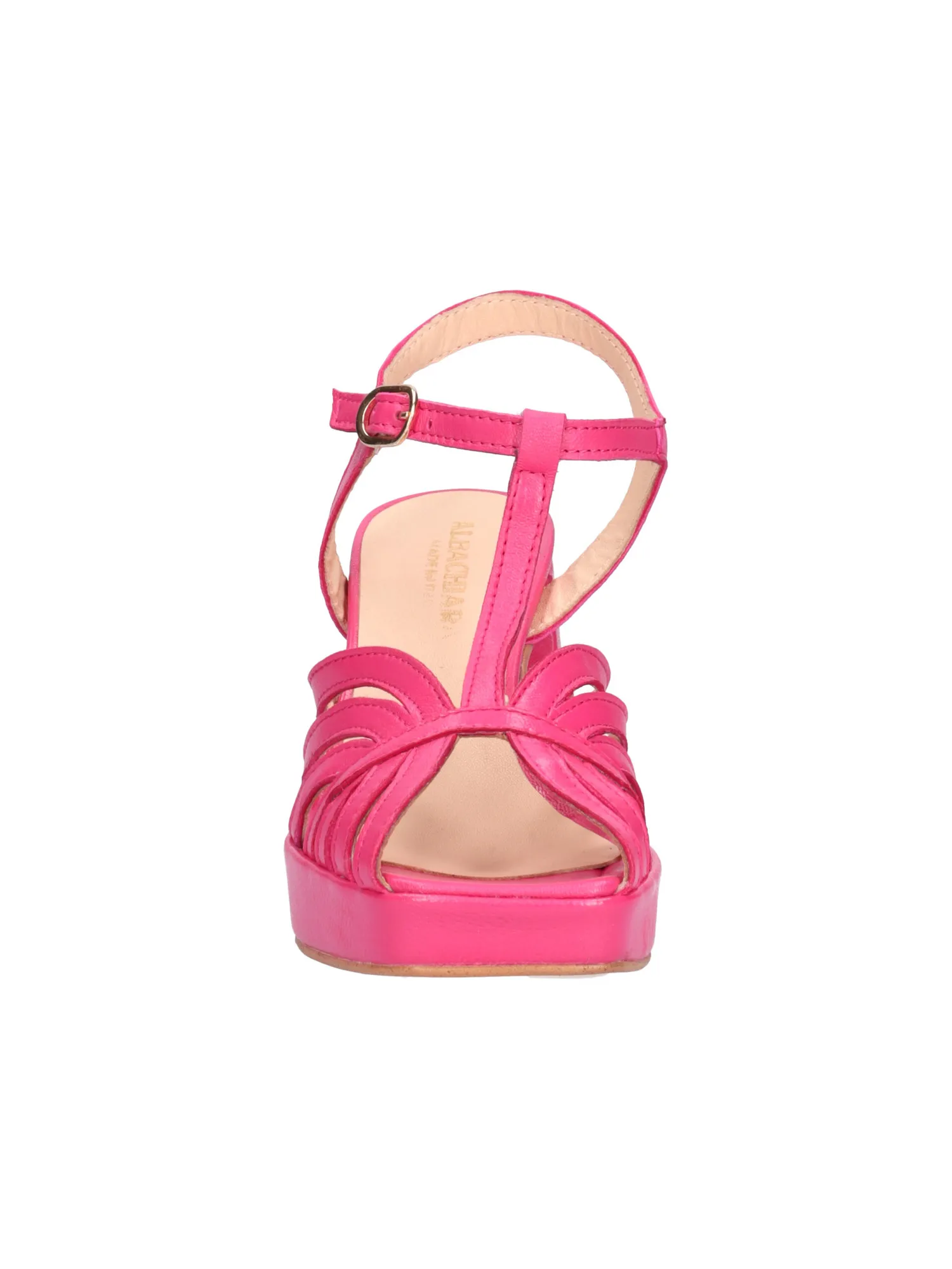 Sandalo tacco largo Albachiara da donna fucsia