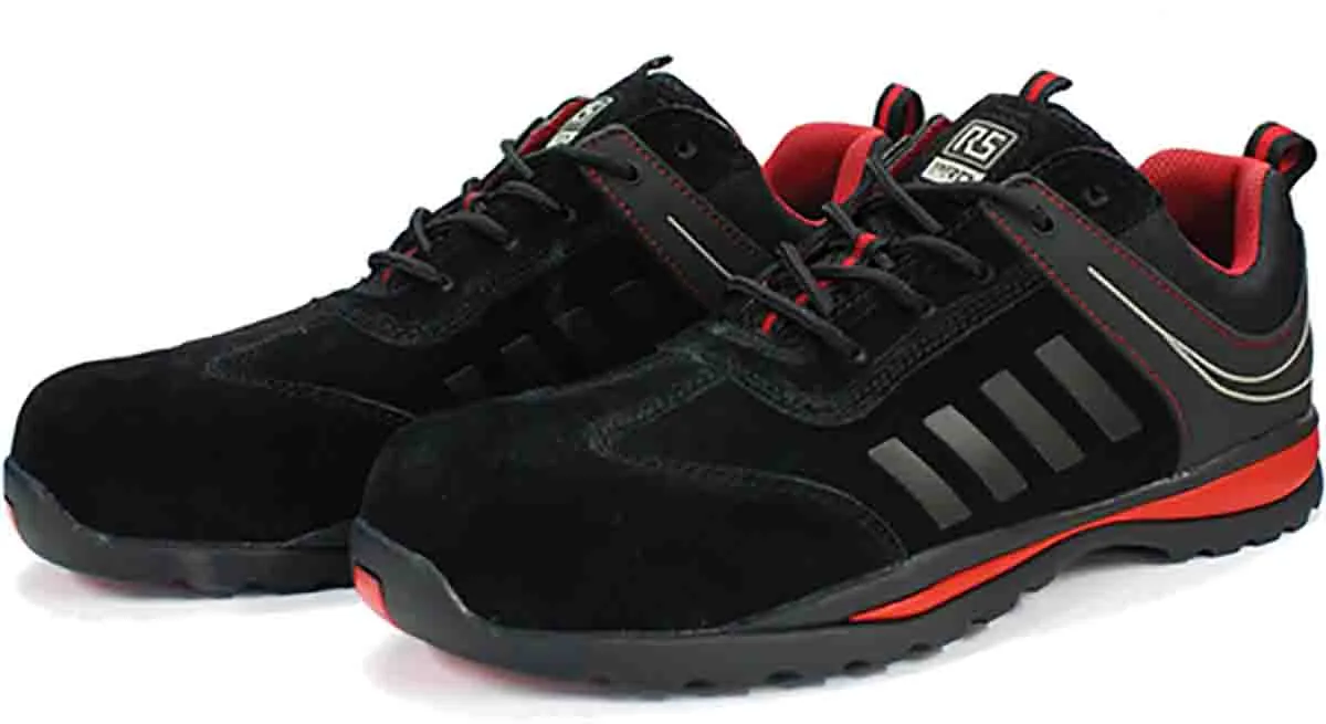 Scarpe sportive antinfortunistiche S1P RS PRO, Uomo tg. 41, col. Nero/Rosso, con puntale di sicurezza