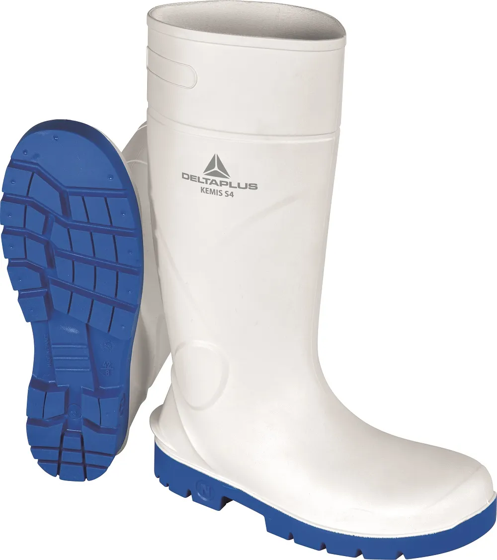 Scarponcini antinfortunistici S4 Delta Plus da  Unisex tg. 46, col. Blu, Bianco , resistenti all'acqua, con puntale di