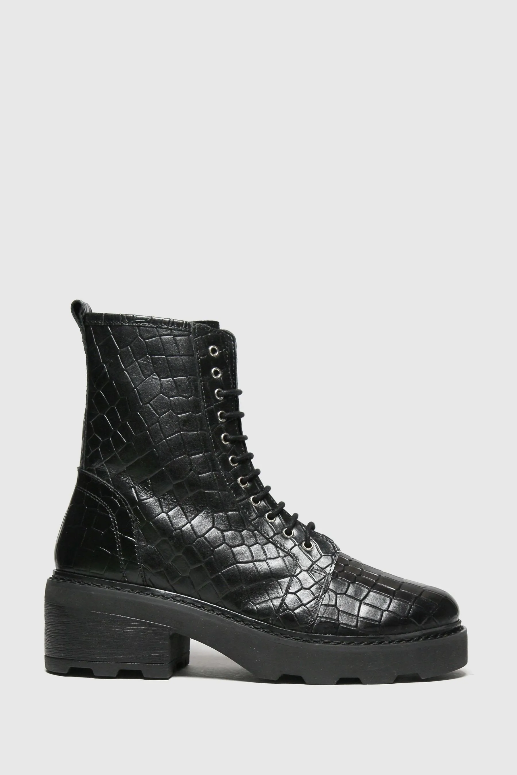 Schuh Nero - Arvid - Pizzo-up in pelle di coccodrillo Stivali