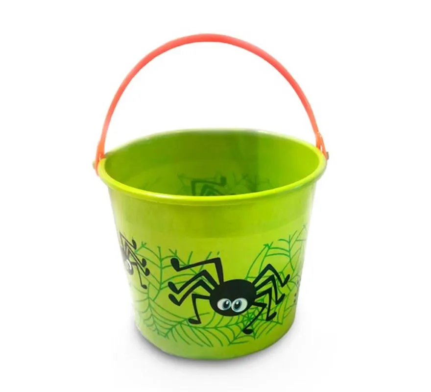 Secchiello con stampa Halloween con zucche in vari colori