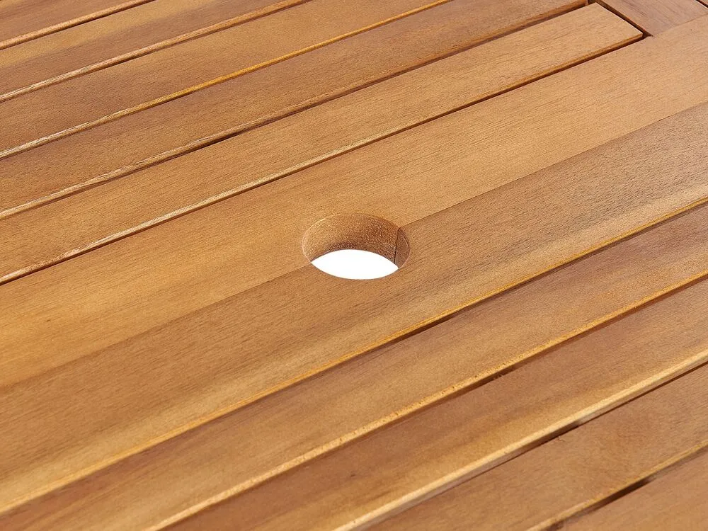 Set da pranzo da giardino 8 posti MAUI II con cuscini Legno d'acacia Blu