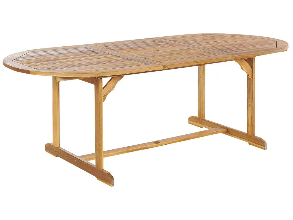 Set da pranzo da giardino 8 posti MAUI II con cuscini Legno d'acacia Blu