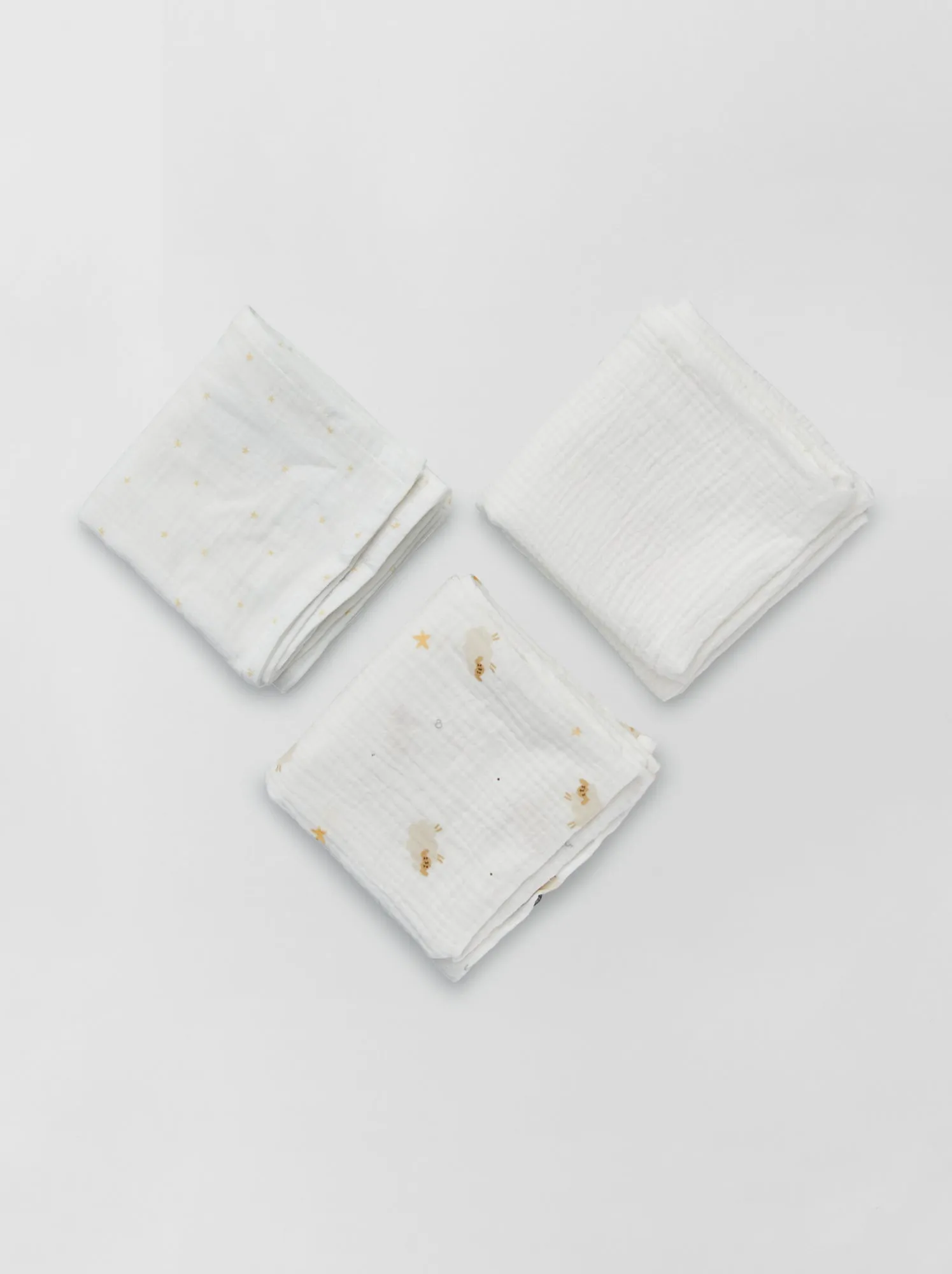 Set di 3 copertine in garza di cotone - pecora