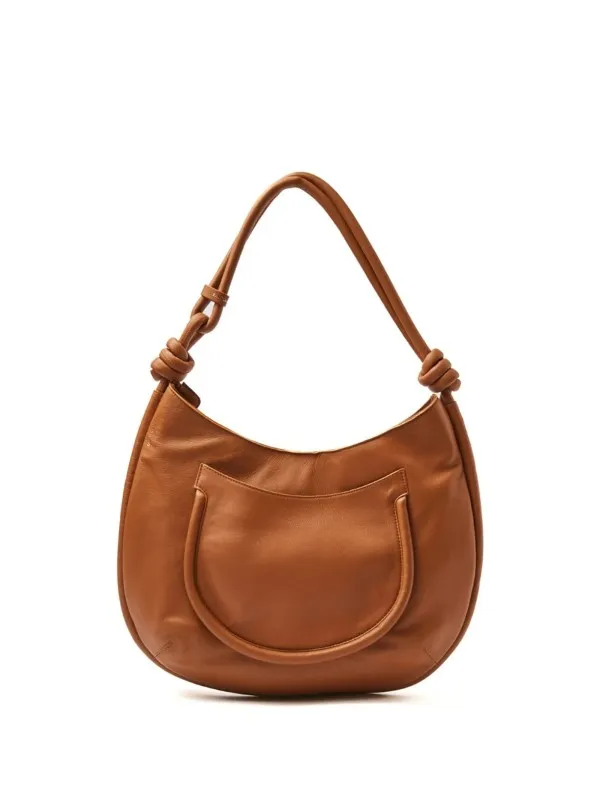 Shoulder bag Demi Piuma Knot crescent S beige