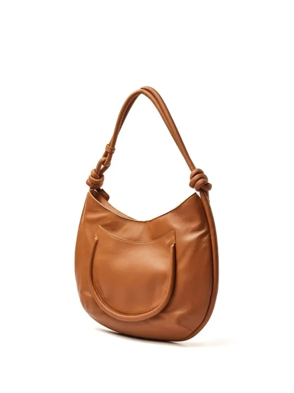 Shoulder bag Demi Piuma Knot crescent S beige