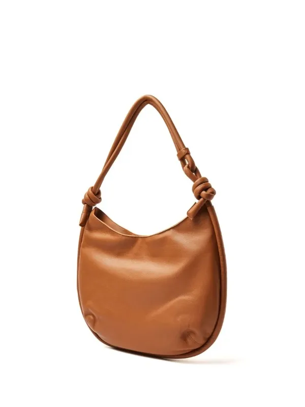 Shoulder bag Demi Piuma Knot crescent S beige