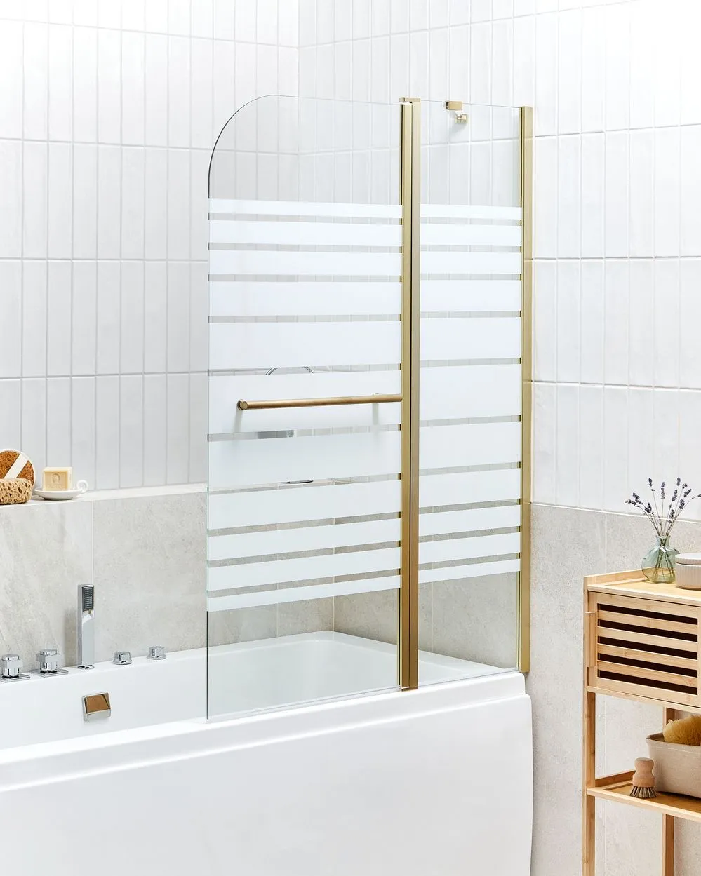 Shower Bath Screen TUAPI 140 x 100 cm Gold