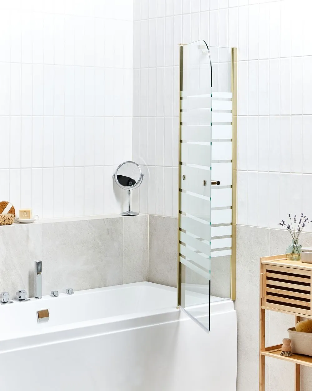 Shower Bath Screen TUAPI 140 x 100 cm Gold
