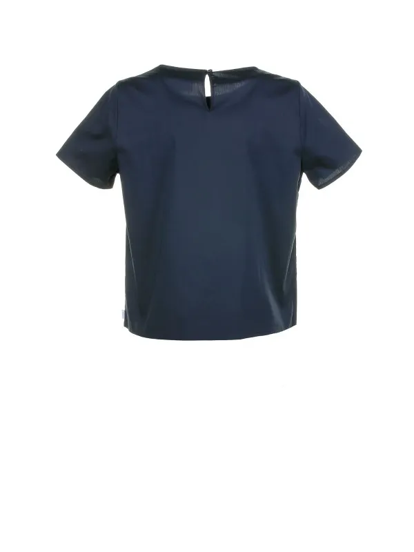 Sinuous blouse with round neck
