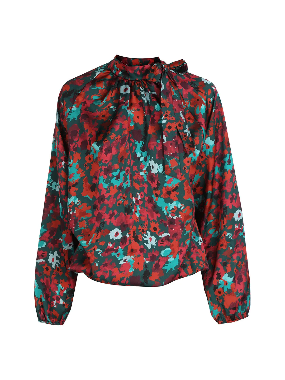 Solada Blouse femme col montant à imprimés