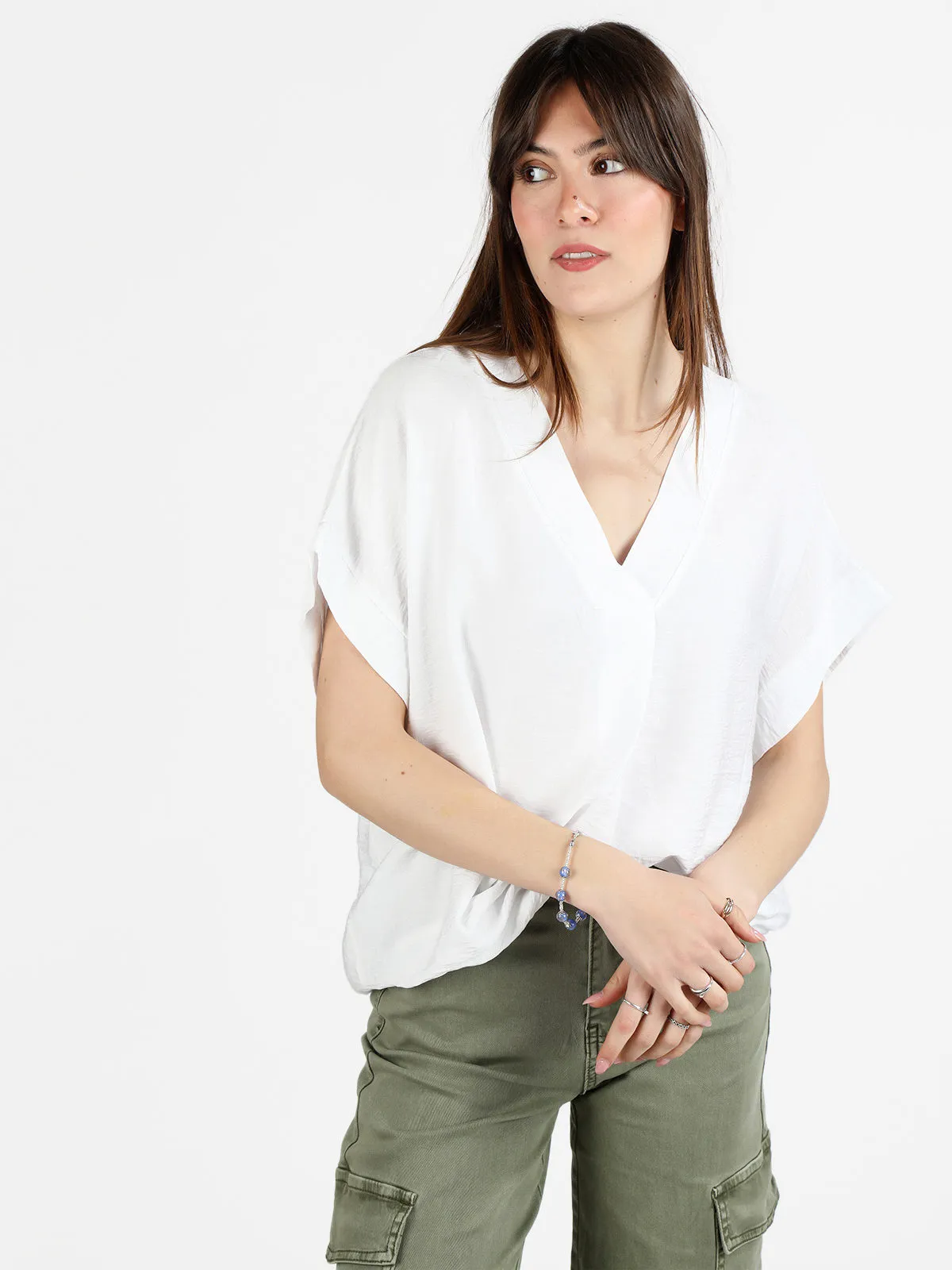 Solada Blouse femme manches courtes col V