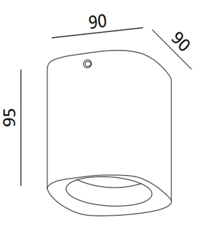 Spot Plafone Cubotto Stondato GU10 Smooth Alluminio Nero IP44 Fabas