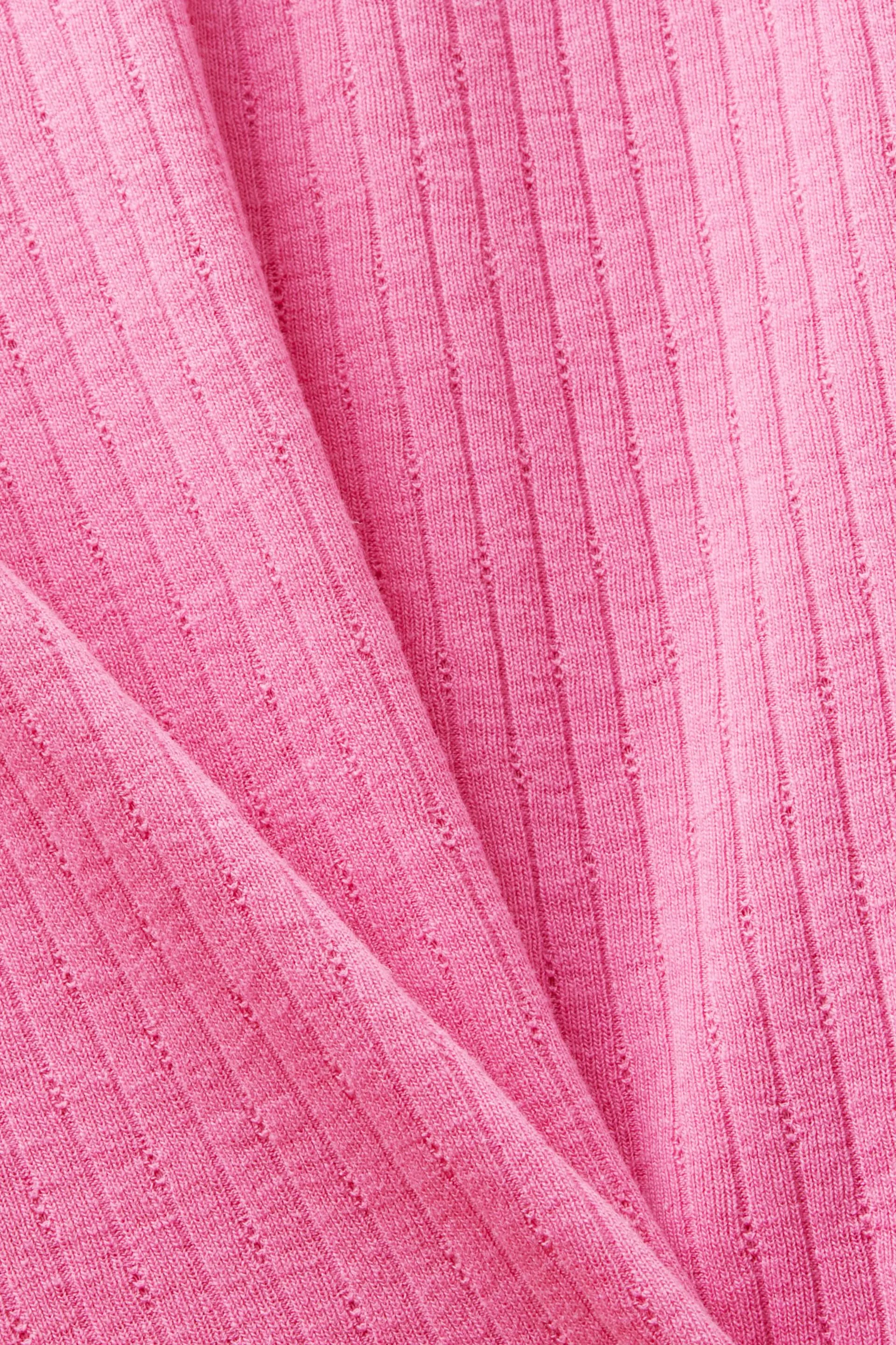 T-shirt con scollo rifinito pointelle