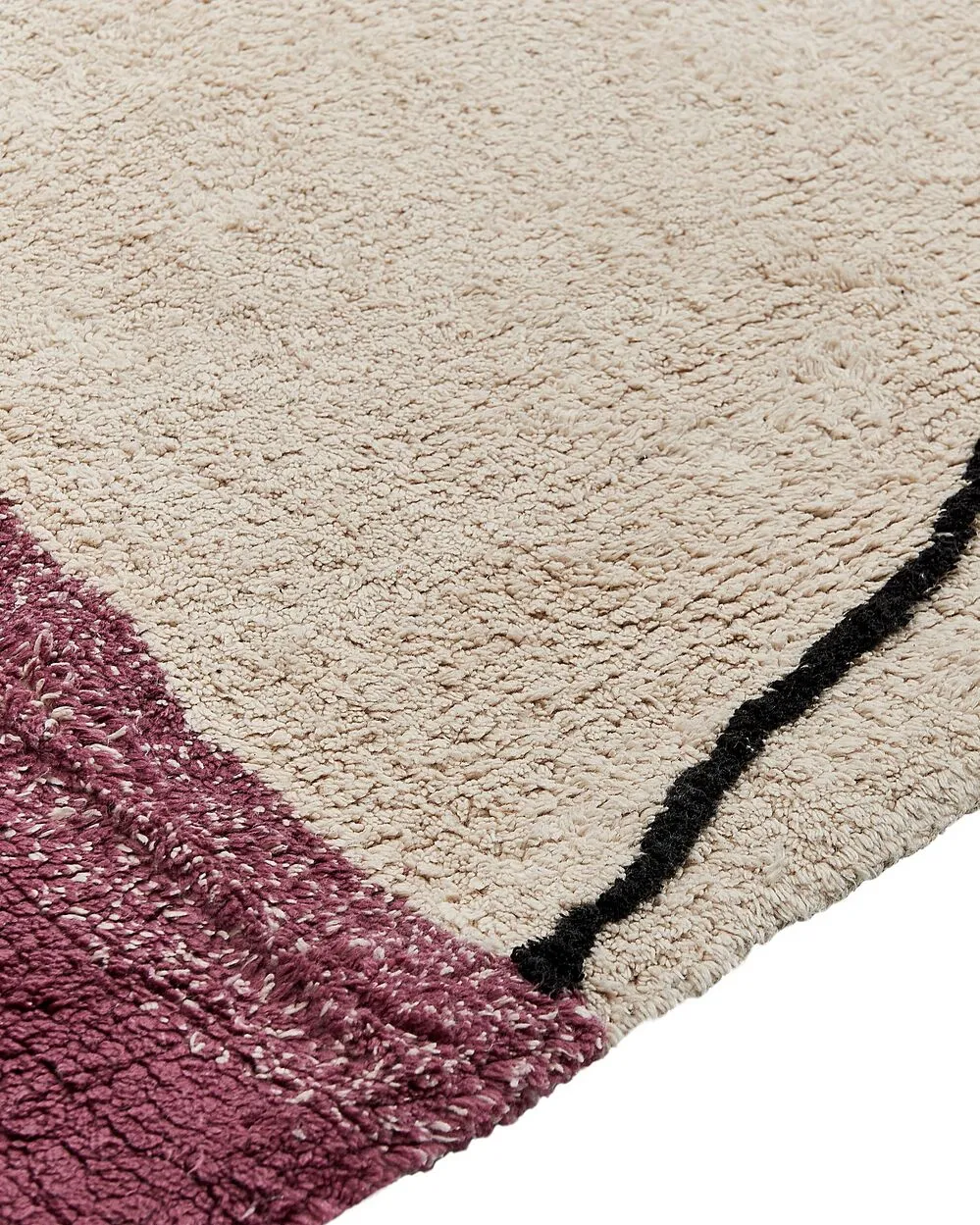 Tappeto cotone beige chiaro e rosa 160 x 230 cm AFSAR