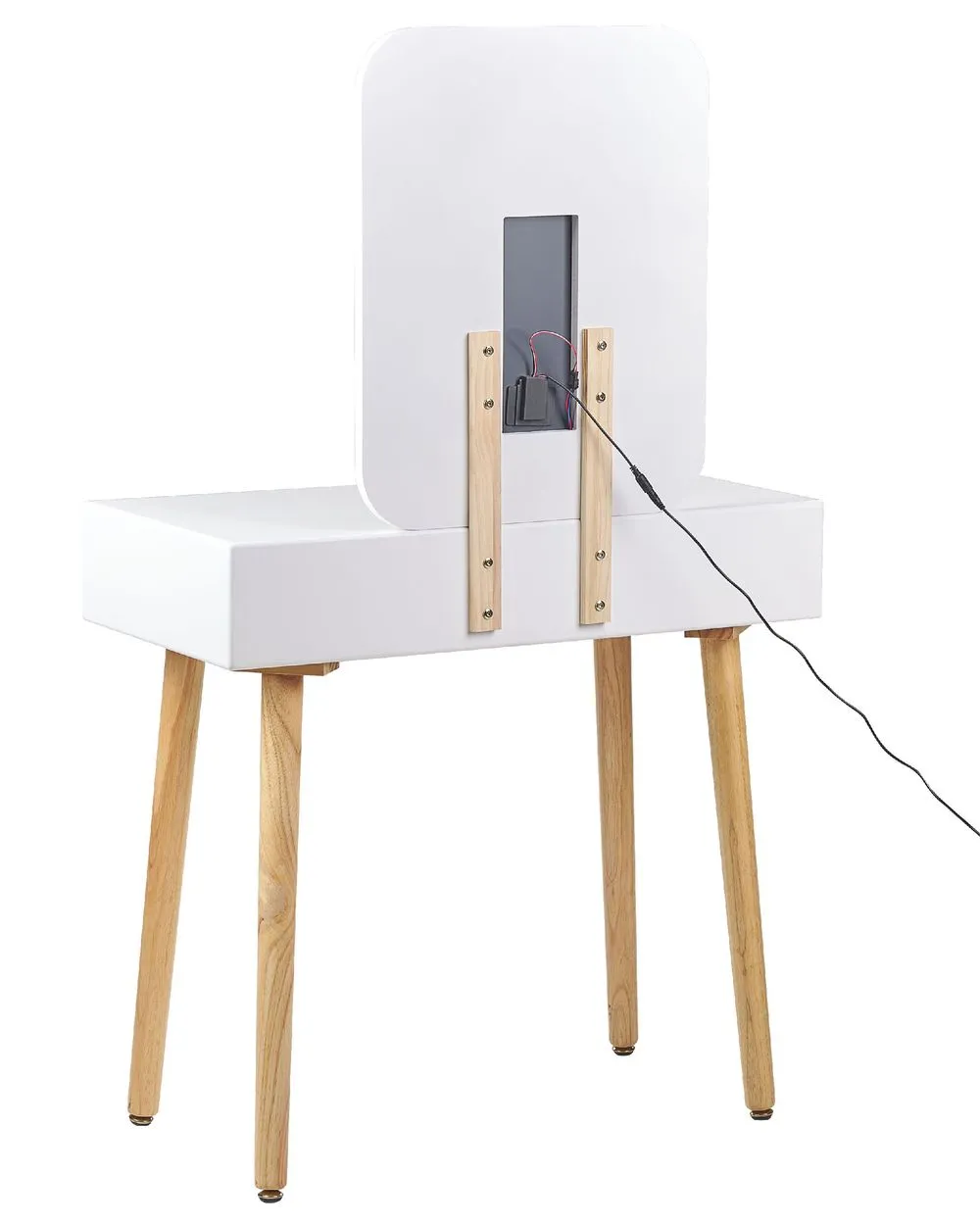 Toeletta con specchio e sgabello DIEPPE LED Bianco