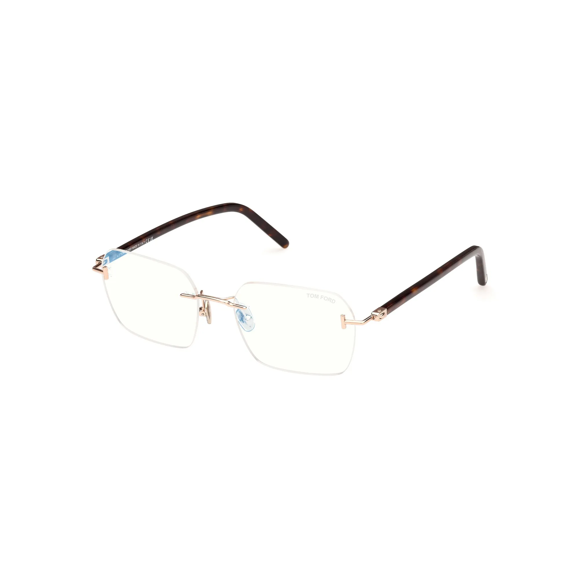  Tom Ford FT 5934-B Blue Block 028  Oro Rosa Lucido | Occhiale Da Vista Uomo 