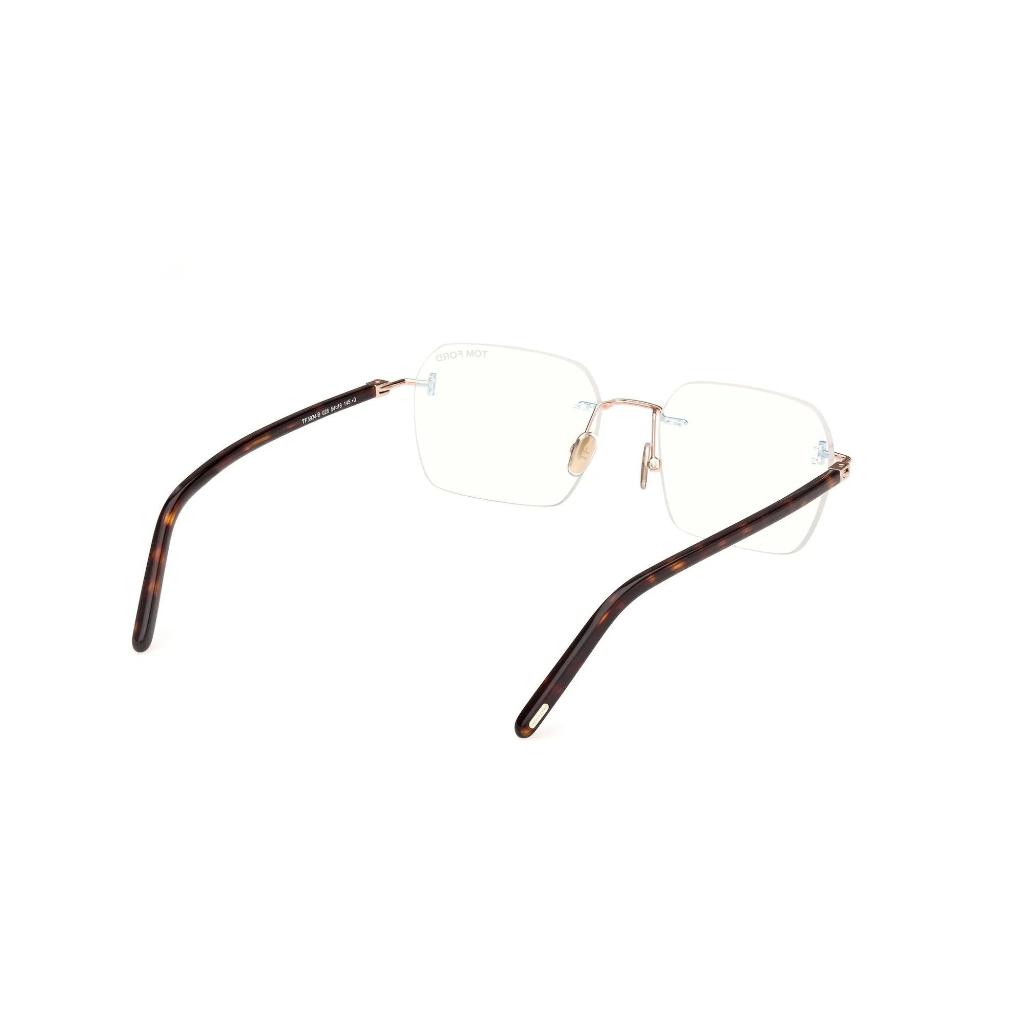   Tom Ford FT 5934-B Blue Block 028  Oro Rosa Lucido | Occhiale Da Vista Uomo 