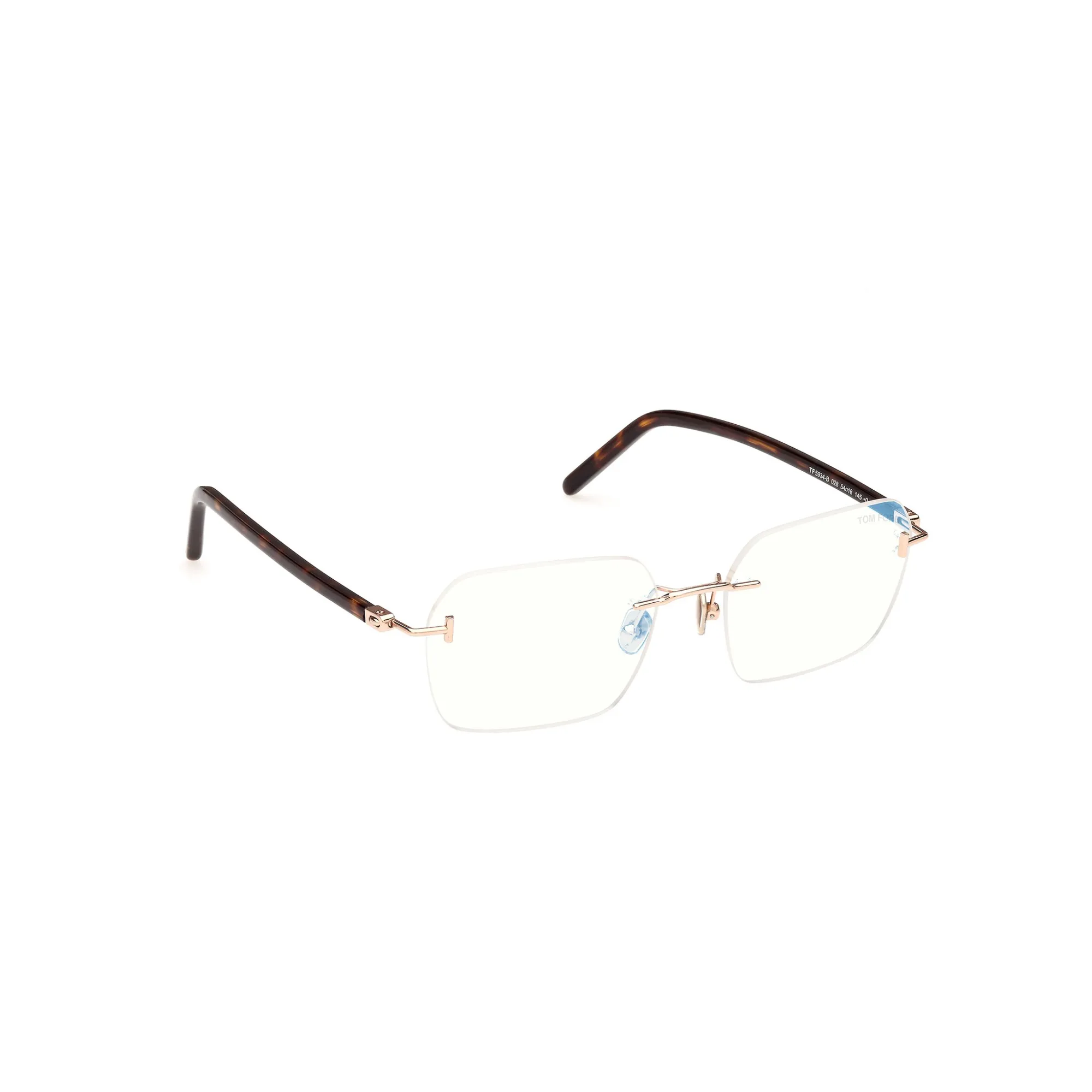   Tom Ford FT 5934-B Blue Block 028  Oro Rosa Lucido | Occhiale Da Vista Uomo 