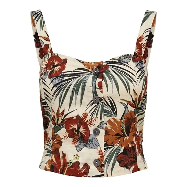 Top corto in lino da donna ONLY